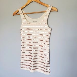 OLD NAVY Cream Sequenced Tank, Size XS